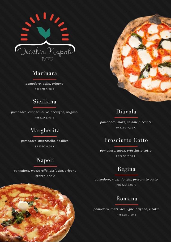 Menù Pizzeria  Vecchia Napoli by Carrer